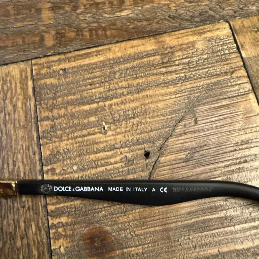 Dolce & Gabbana DG1246 1220 Black Gold Metal Eyeglass Frames 53-15-140 Italy